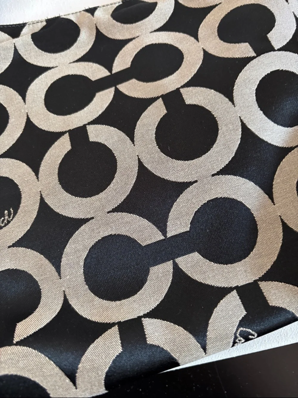 Coach Black & Cream Signature Shoulder Bag - Picture 16 of 16